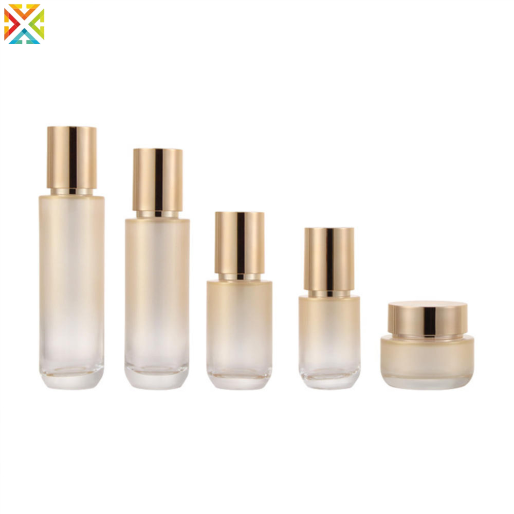 40ml 60ml 100ml 120ml ขวดสเปรย์แก้วสีทองไล่โทนสีขวดโลชั่น 50g ขวดครีม - รูปที่ 2