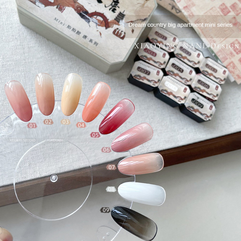 2 ชิ้น xiaoying เจลทาเล็บ 9 สี ดรีม รีเทิร์น ต้าถัง ทาเล็บ สไตล์ร้านทำเล็บ มึนงง เจลทาเล็บกันน้ำ แจกกระดาษเปล่า 1 แผ่น