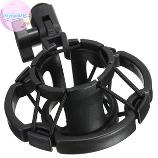 MyriadU Universal คอนเดนเซอร์ไมโครโฟน Mic Shock Mount Holder สตูดิโอการบันทึกสําหรับขนาดใหญ่ Diaphram Mic คลิปสีดํา TH