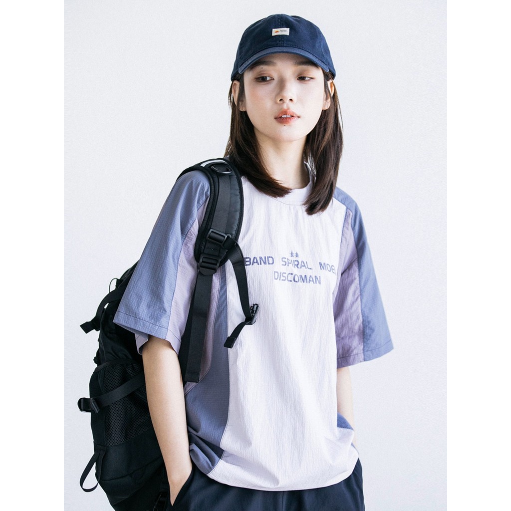 American High Street ฤดูร้อนกลางแจ้ง Quick-drying อเนกประสงค์ Breathable เสื้อยืดcontrast สีผู้ชายและผู้หญิงหลวมเสื้อแขนสั้น