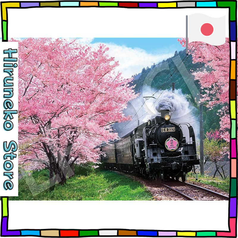【Made in Japan】
EPOCH 300-Piece Jigsaw Puzzle Japanese Landscape: Cherry Blossoms and Oi River Railw