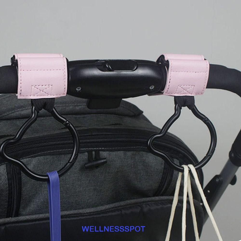 WELLNESSSPOT ตะขอรถเข็นเด็ก, ตะขอแขวน PU สีทึบ, การ์ตูนการ์ตูนหมีการ์ตูนรถเข็นเด็กอุปกรณ์เสริมรถเข็นเด็กรถเข็น