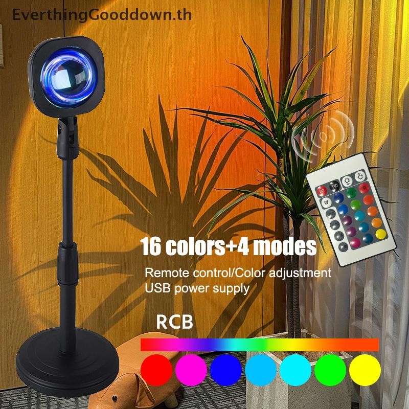 EVER Led Sunset โปรเจคเตอร์ Night Light 16 สีเปลี่ยน Rainbow Sun Aura Led บรรยากาศโคมไฟฉายพื้นหลังตก