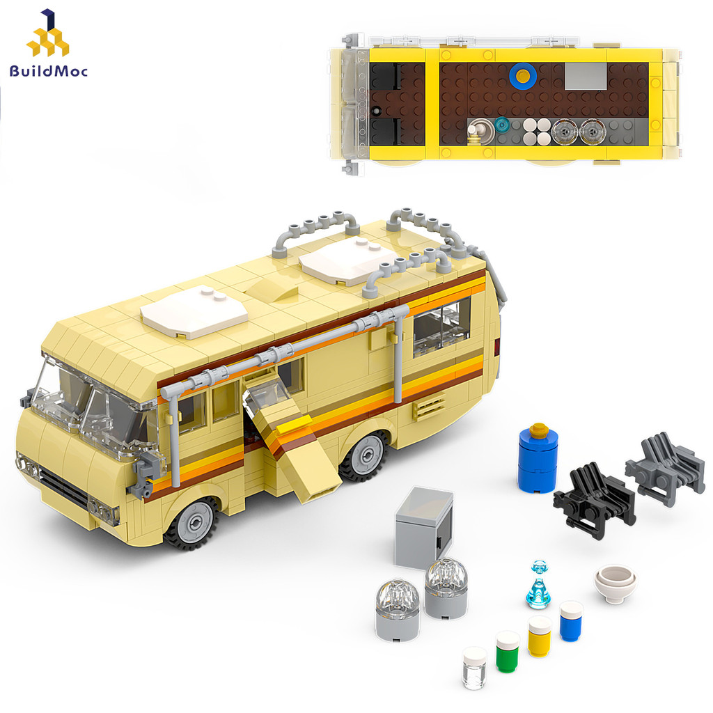 Breaking Bad Touring รถโมเดลบล็อกตัวต่อประกอบของเล่นของขวัญ 360 ชิ้นอิฐ Buildmoc