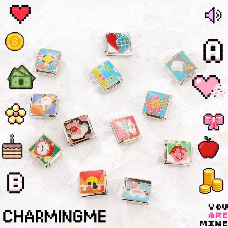 Niche Design Charms สร้อยข้อมืออิตาลี Charm Links Fit 9 มม.สร้อยข้อมือโมดูลาร์เครื่องประดับสแตนเลส DIY ทํา