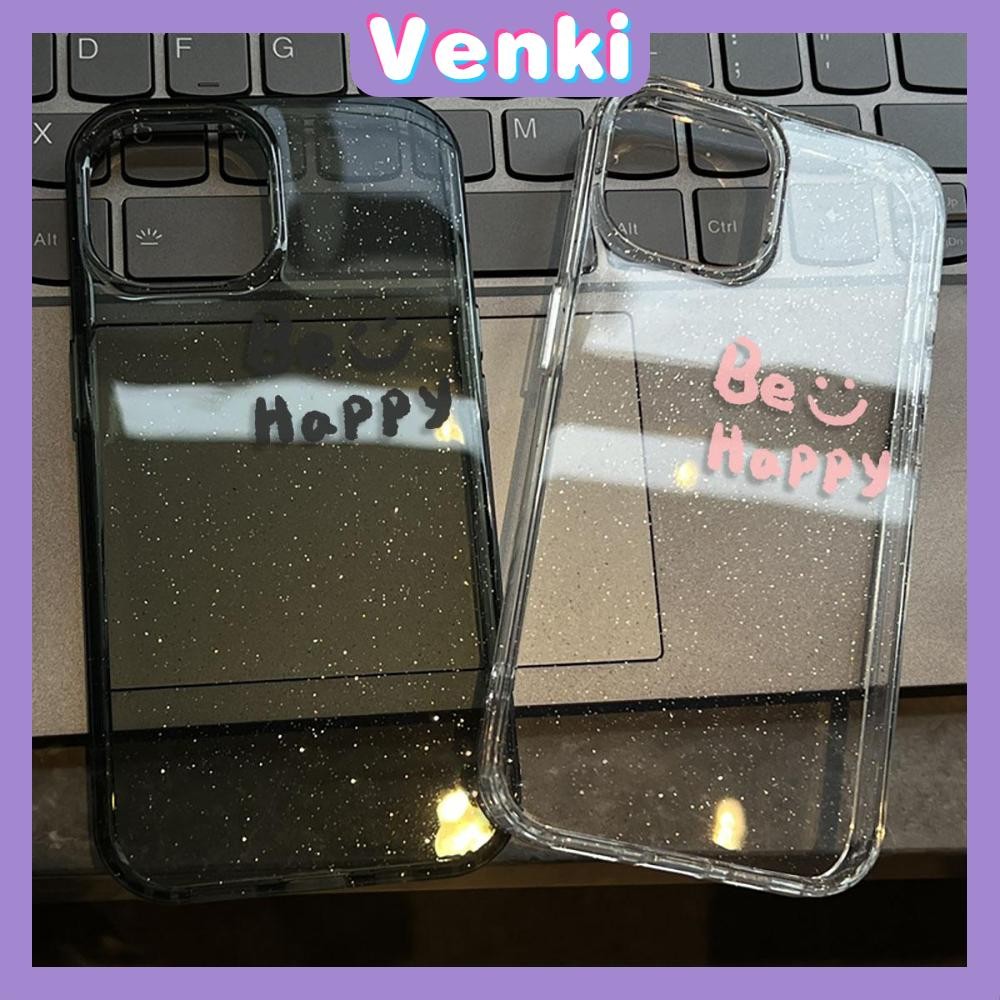 Venki - เคส iPhone 16 Pro Max iPhone 11 เคสใสแบบแวววาว TPU นุ่มสีสันสดใส อิโมติคอนยิ้มน่ารัก Compatible iPhone15 Pro max 14 13 12 Pro max XS XR 7 Plus 8 Plus