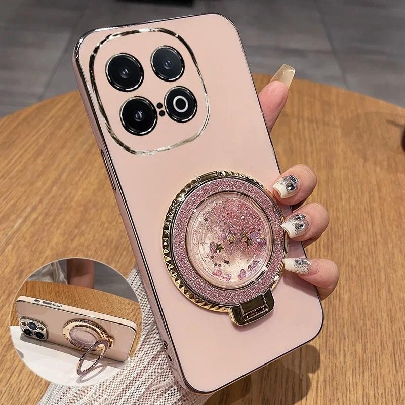 สําหรับ Iqoo 13 ชุบ TPU กันชนสําหรับ Vivo Iqoo 13 12 Pro 11pro สีลูกกวาด Quicksand ผู้ถือแม่เหล็กซิล