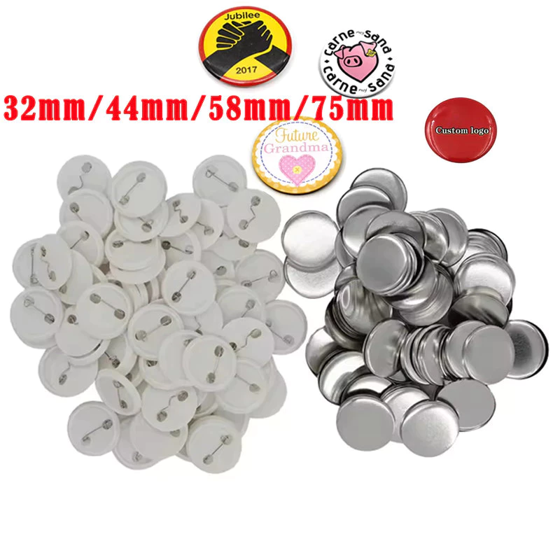 เข็มกลัด เข็มกลัดวงกลม เหรียญตราเปล่า 32 44 58MM 100ชิ้น สำหรับเครื่องทำเหรียญตรา Blank Pin Badge สิ้นค้าพร้องส่ง