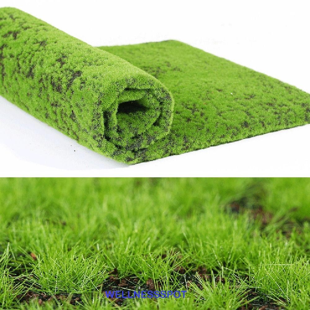 WELLNESSSPOT พรมมอสเทียม,ทนทาน 50*50 ซม.สนามหญ้ามอสปลอม,อุปกรณ์ถ่ายภาพ DIY เหมือนจริงสีเขียวปลอมเสื่อหญ้าสีเขียวสวน ราคา ถูกที่สุด ดีลบีเคเค