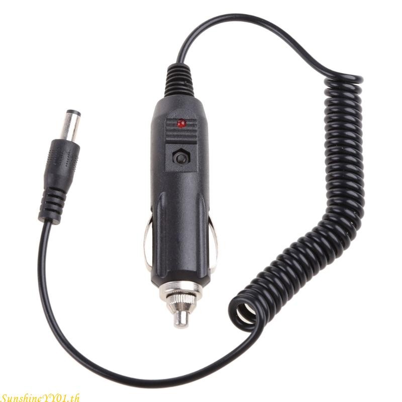 Sun สําหรับ DC 5 5x2 1 มม.เครื่องชาร์จในรถยนต์ 12V สําหรับ DC Jack Retractable Cable พร้อมฟิวส์ Lightwe
