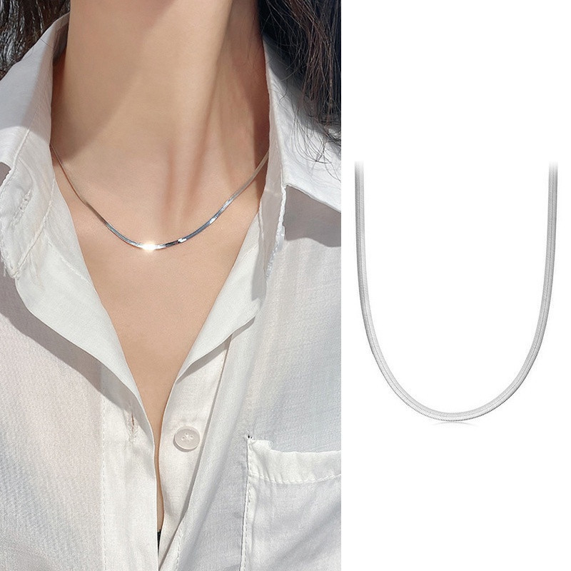 316l Gold สีสแตนเลสสร้อยคองูสําหรับผู้หญิงผู้ชาย Herringbone Choker คอโซ่ 2024 แนวโน้มเครื่องประดับของขวัญร้อน - รูปที่ 6