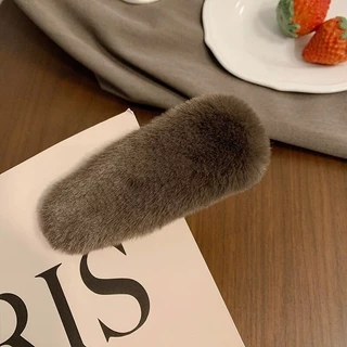 10 ซม. ~ plush BB คลิปฤดูใบไม้ร่วงฤดูหนาวสไตล์ใหม่ Simple All-Match กิ๊บติดผมไม่เจ็บผมสาว Bangs คลิป Mori สไตล์ Influencer กิ๊บติดผม