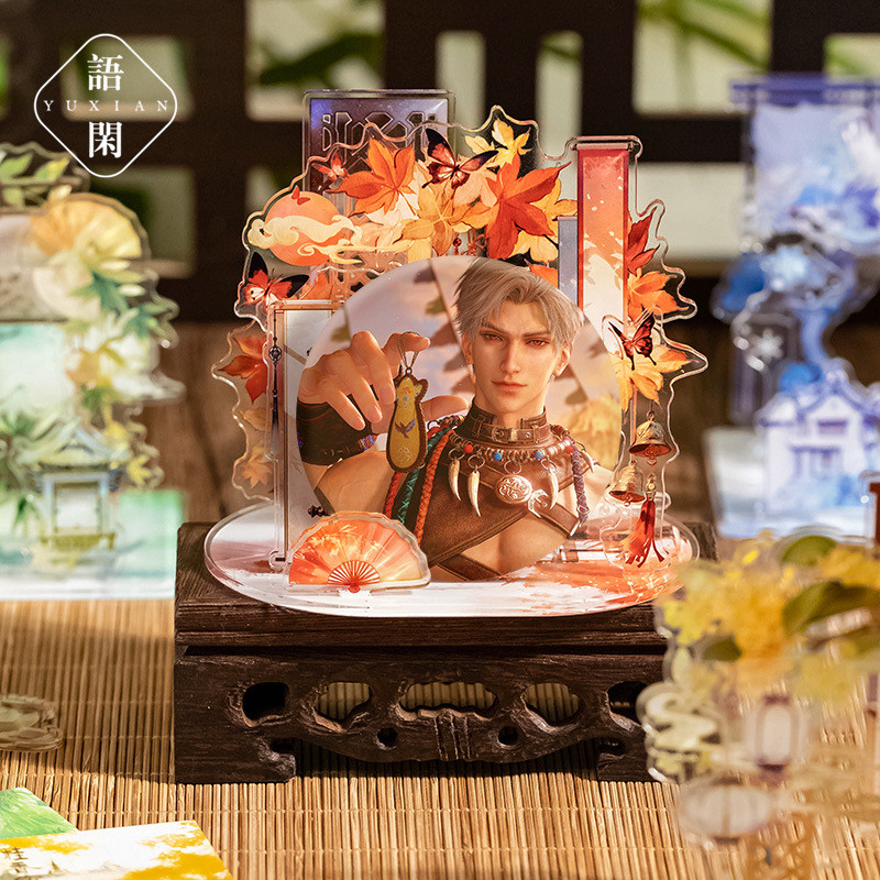 อะคริลิคประกอบยืนขึ้น Nanshan Qiaomu ชุดธีมลมโบราณสามารถตกแต่ง DIY เครื่องประดับเดสก์ท็อป Gu Mei