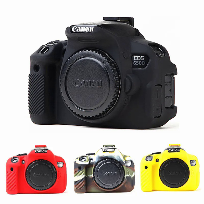 Silicone Armor Skin Case Body Cover Protector DSLR Camera Bag For Canon EOS 650D 700D Kiss X6i X7i R