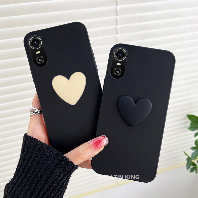 ปลอกสีดําสําหรับ ZTE Blade A31 Plus/Optus X Sight 2 เคสซิลิโคนพร้อม Sweet 3D Love Soft Cover