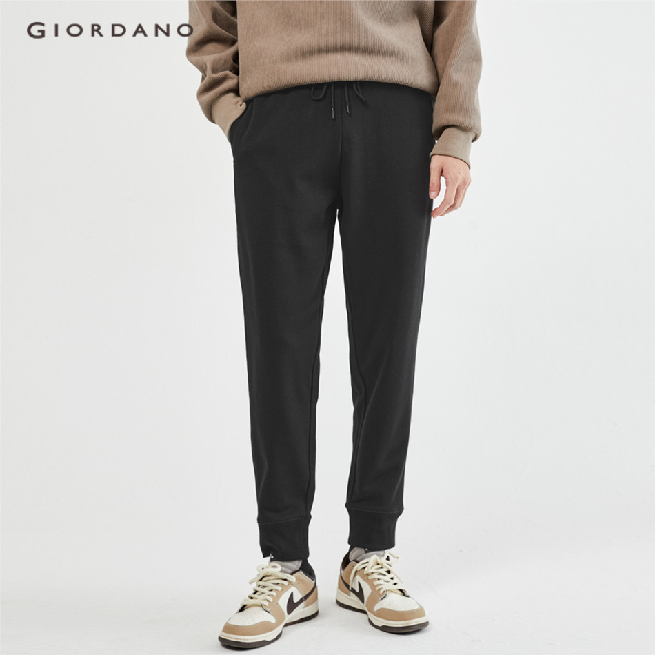 GIORDANO MEN Letter badge elastic waist joggers 01114097