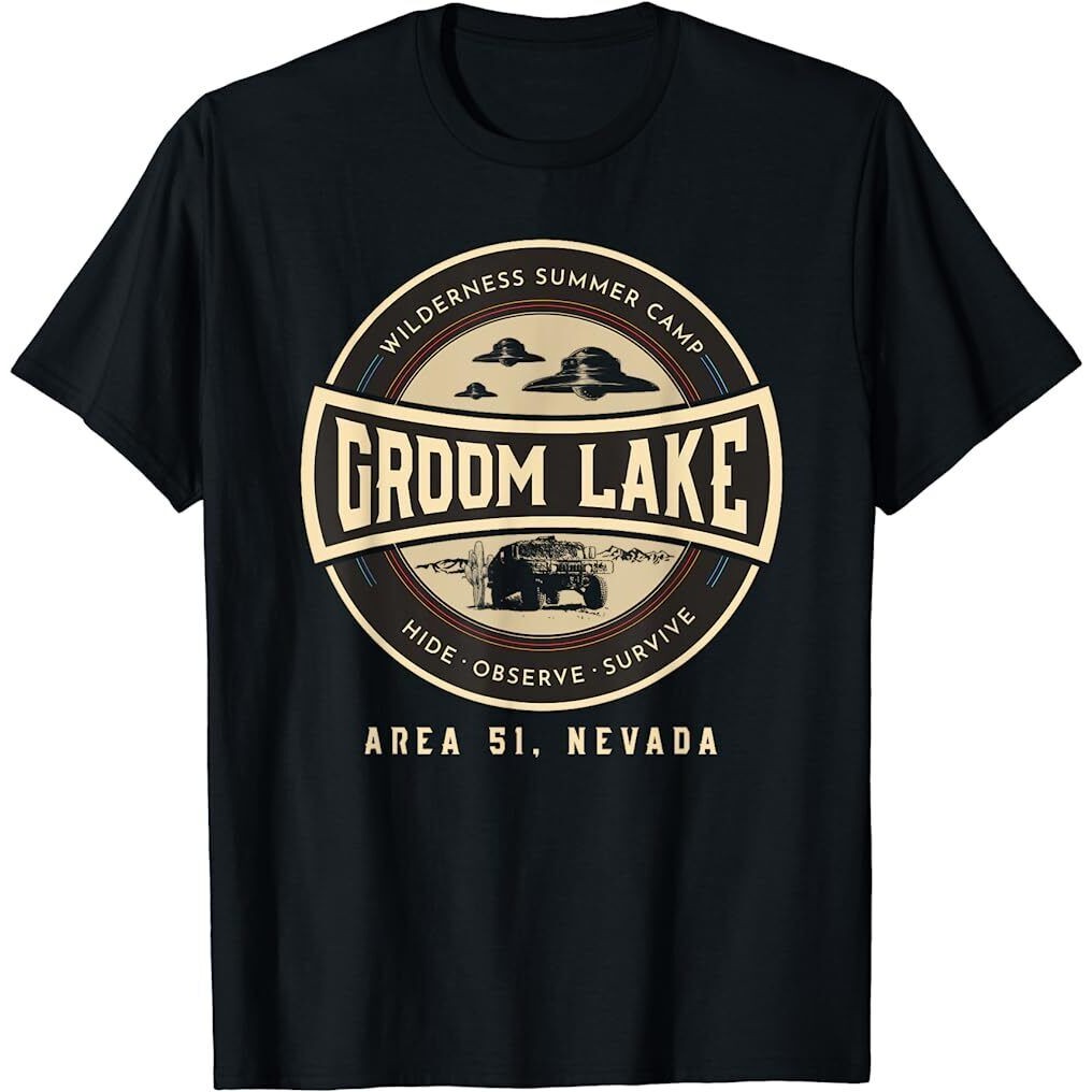 Nwt Groom Lake Summer Area 51 เสื้อยืด Ufo Alien