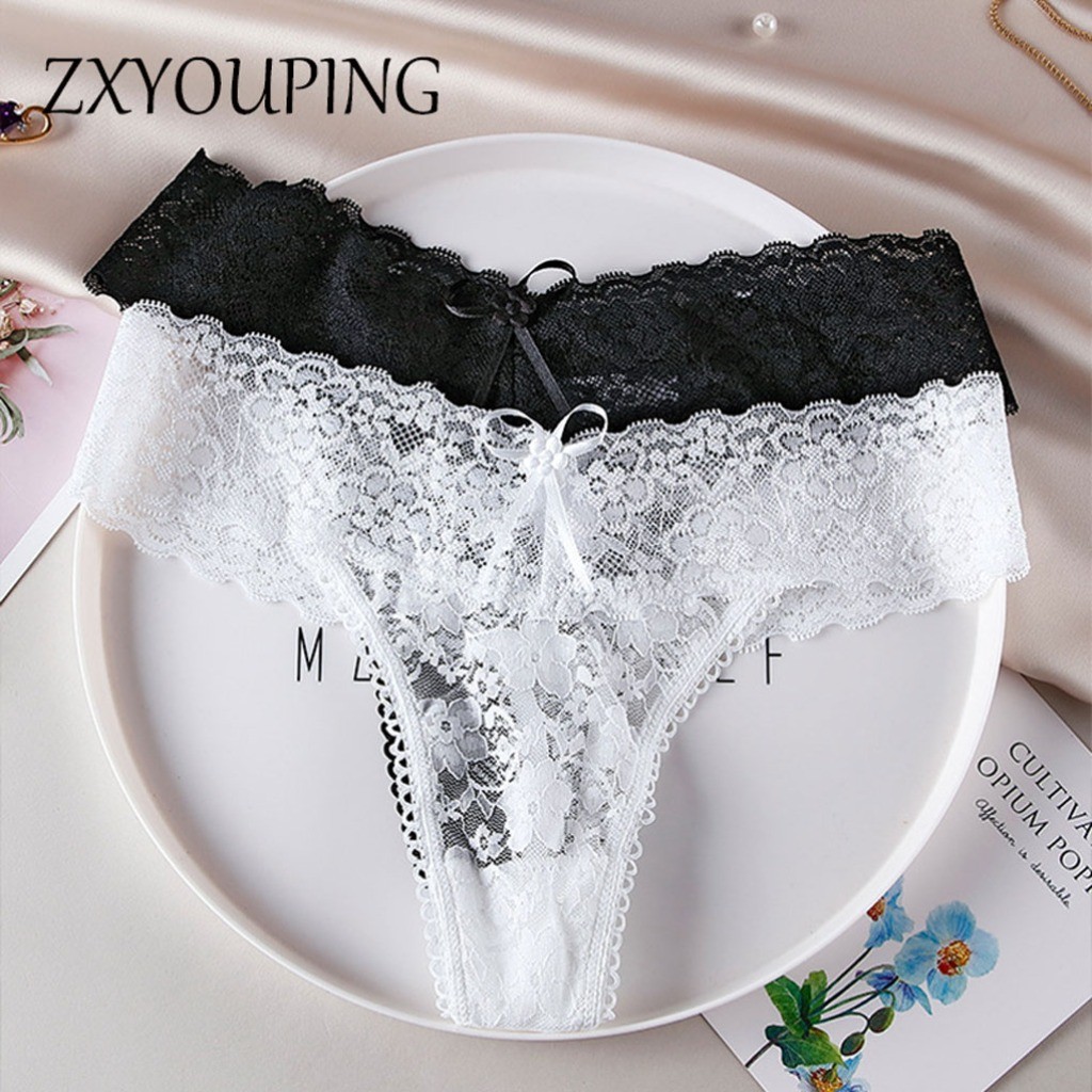 Zxyouping ลูกไม้กางเกง Tibak สําหรับผู้หญิงต่ําเอว Hollow Out G String หญิงไม่มีรอยต่อโปร่งใสชุดชั้นในชุดชั้นใน Intimates กางเกง