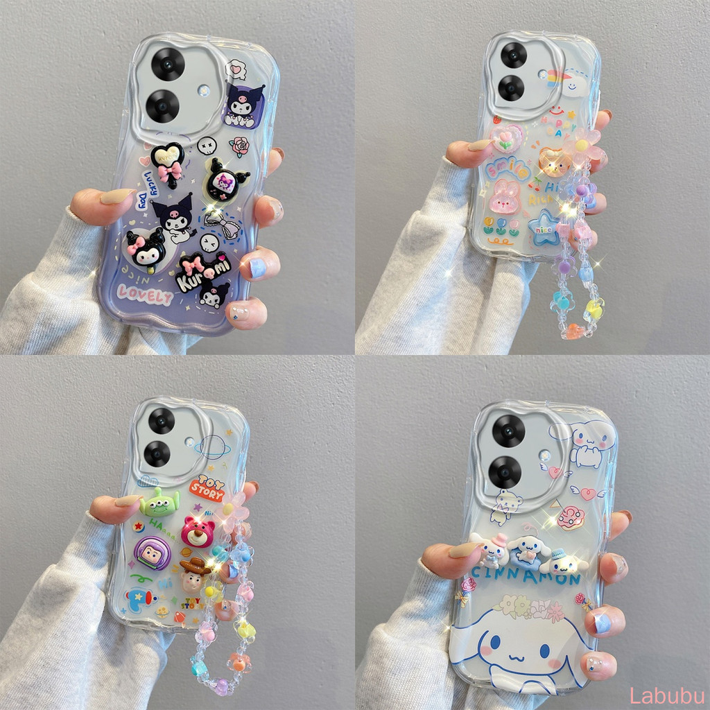 Realme Note60 โปร่งใสตุ๊กตาการ์ตูนการ์ตูนตุ๊กตาของเล่นการ์ตูน Tpu ซิลิโคนอ่อนนุ่มเคสโทรศัพท์ Ty22
