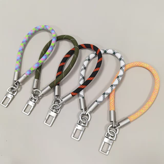 7 มม. เชือกเส้นเล็กโทรศัพท์มือถือไทเทเนียมสีหลักข้อมือสไตล์เชือกป้องกันการสูญหายโซ่โทรศัพท์มือถือคลิปฟรี