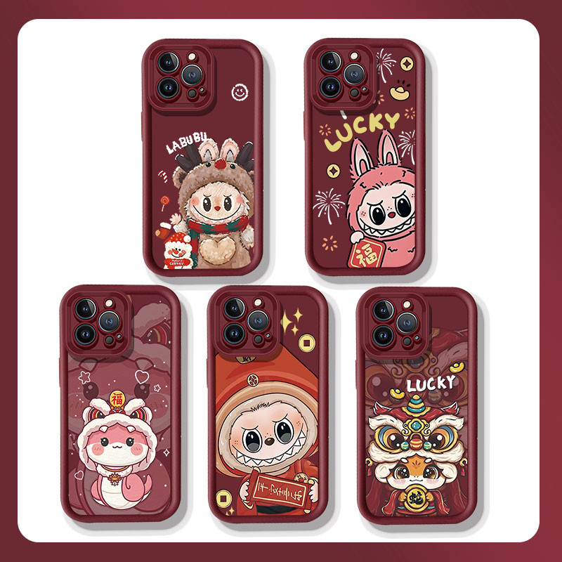 Labubu ปีใหม่เคสโทรศัพท์สําหรับ Redmi หมายเหตุ 8 PRO 9 10 10X 10S 10 PRO MAX 11 11S 11 PRO 12 PRO 10C 12C 11A 12 13C A1 + A3 POCO M3 M2 C55 C65