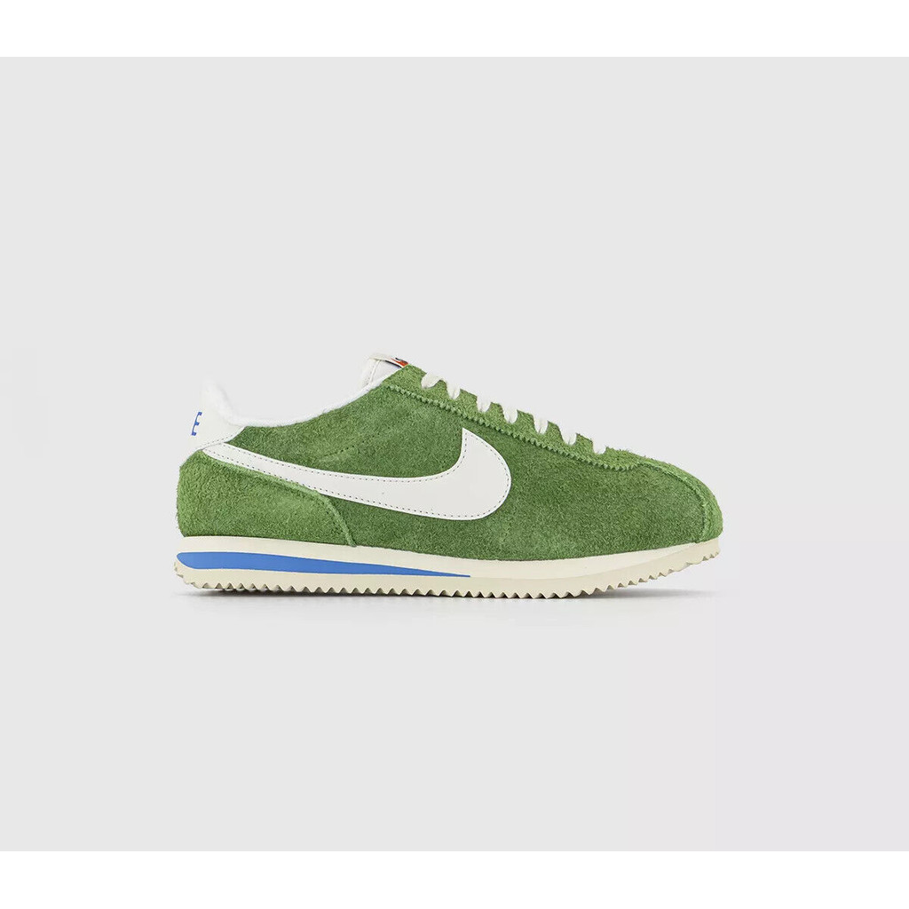 Nike Cortez Trainers ในรองเท้าหนังนิ่มสีเขียว / สีขาวและสีน้ําเงิน