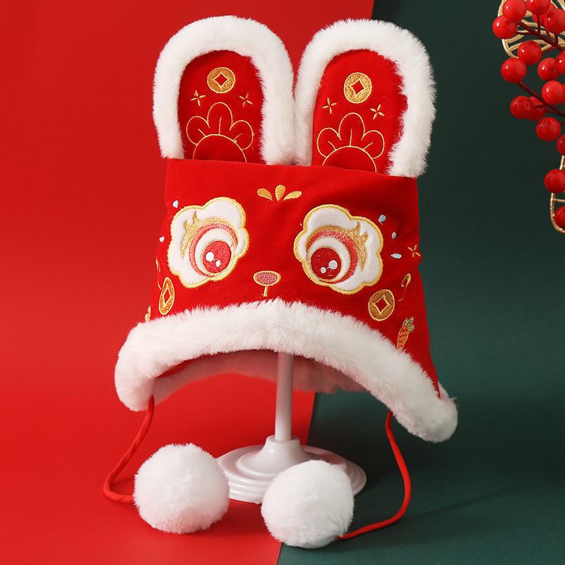 ทารกปีมังกร ฮันฟู หมวกปีใหม่เด็กเสือหมวกหัวมังกรสีแดงหมวกเด็กปีใหม่เทศกาลสาวหัวเสือหมวก - รูปที่ 5