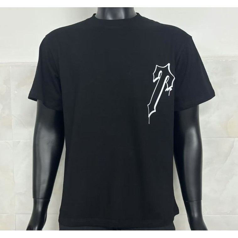 Trapstar ใหม่พิมพ์ตัวอักษรผ้าฝ้ายแท้ผู้ชายและผู้หญิงส่วนบุคคล niche เสื้อยืดแขนสั้น