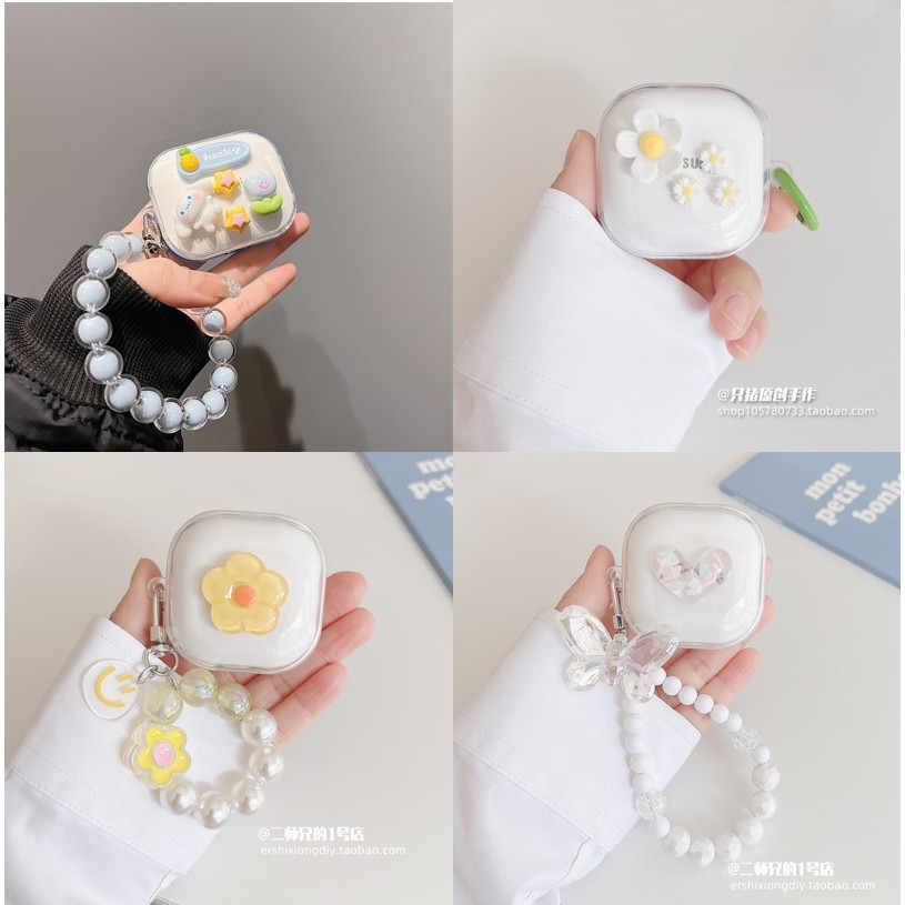 คุณภาพดี เคสการ์ตูนพร้อมโซ่เข้ากันได้สําหรับ Baseus Bowie E19/E20 ซิลิโคนนุ่มหูฟัง