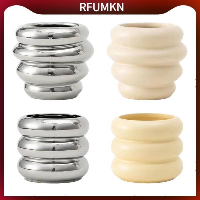[rfumkn] ที่วางแปรงแต่งหน้าแจกันดอกไม้เซรามิกที่วางพืชเครื่องสําอางลิปสติกสําหรับเดสก์ท็อป Dresser ดอกไม้ Bunch Home