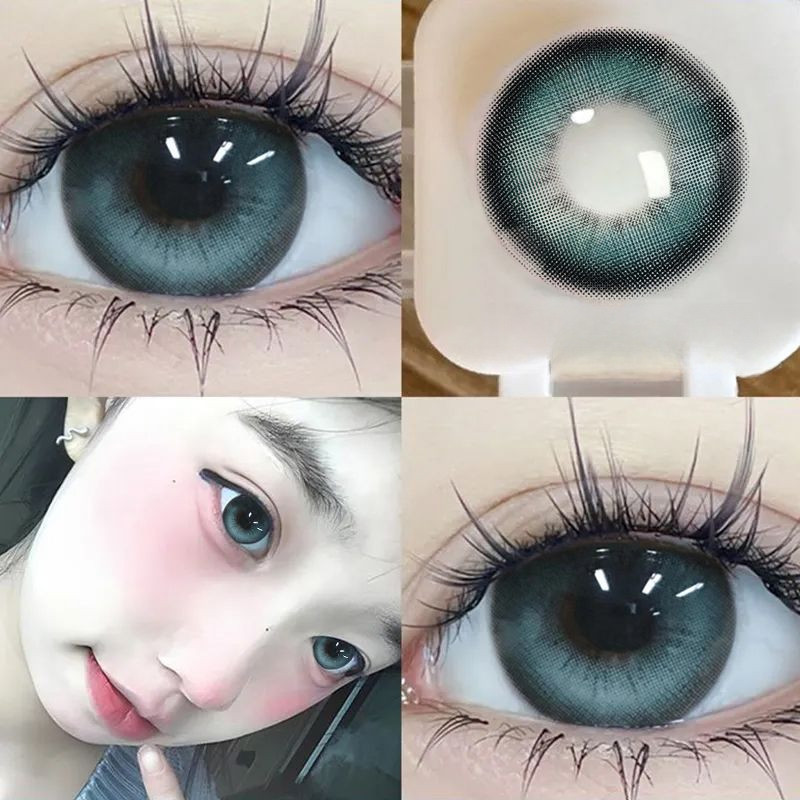👓คอนแทคเลนส์ 0°~600°👓คอนแทคเลนส์สีน้ำตาล สิ่งประดิษฐ์แต่งหน้าระบายความร้อนแบบใช้แล้วทิ้งครึ่งปี 001
