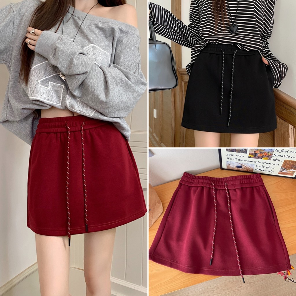 Betty house🌸พร้อมส่ง กระโปรงผู้หญิง y2k กระโปรงทรงเอผ้าถุง สีพื้น งานน่ารักมาก ใส่ง่ายเเต่งง่าย สไตล์เกาหลี