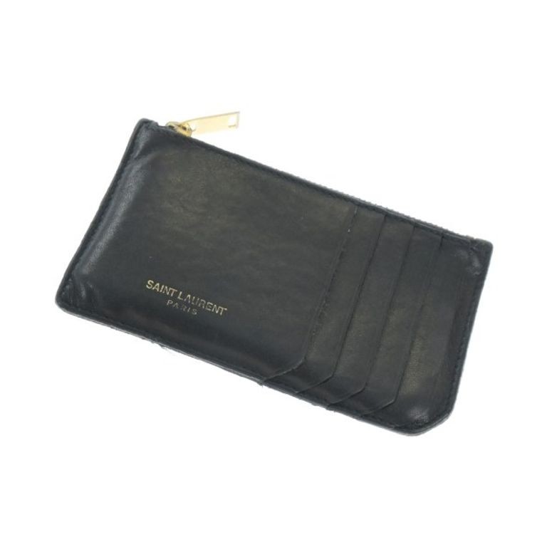 Yves Saint Laurent YSL Laula SAINTLAURENT Coin Wallet Purse สีดําส่งตรงจากญี่ปุ่น มือสอง
