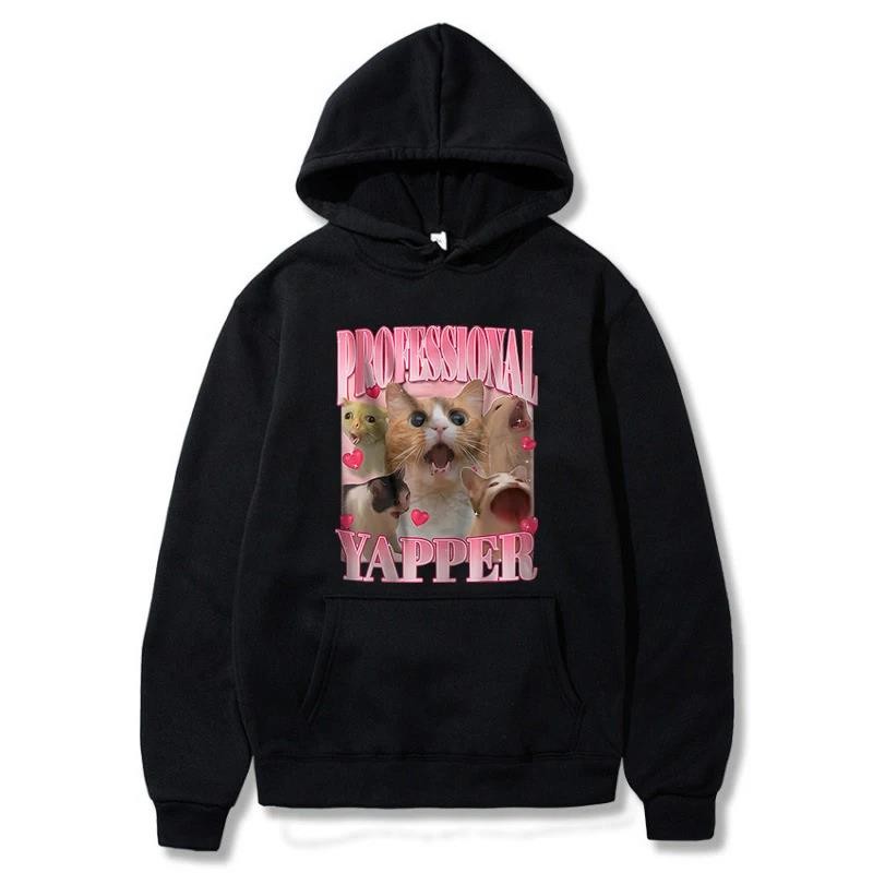 Yapper Mens และ Graphic Print Hoodie Sweatshirt แขนยาว Pullovers Vintage