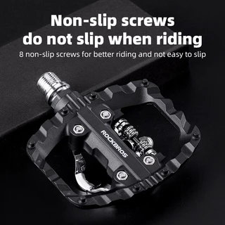 Rockbros เหยียบจักรยาน 2 In 1 MTB Cleats/แพลตฟอร์มเหยียบกันน้ํากันฝุ่นไนลอนทนต่อการสึกหรอจักรยานเหยียบสําหรับ Commute Racing จักรยานอุปกรณ์เสริม
