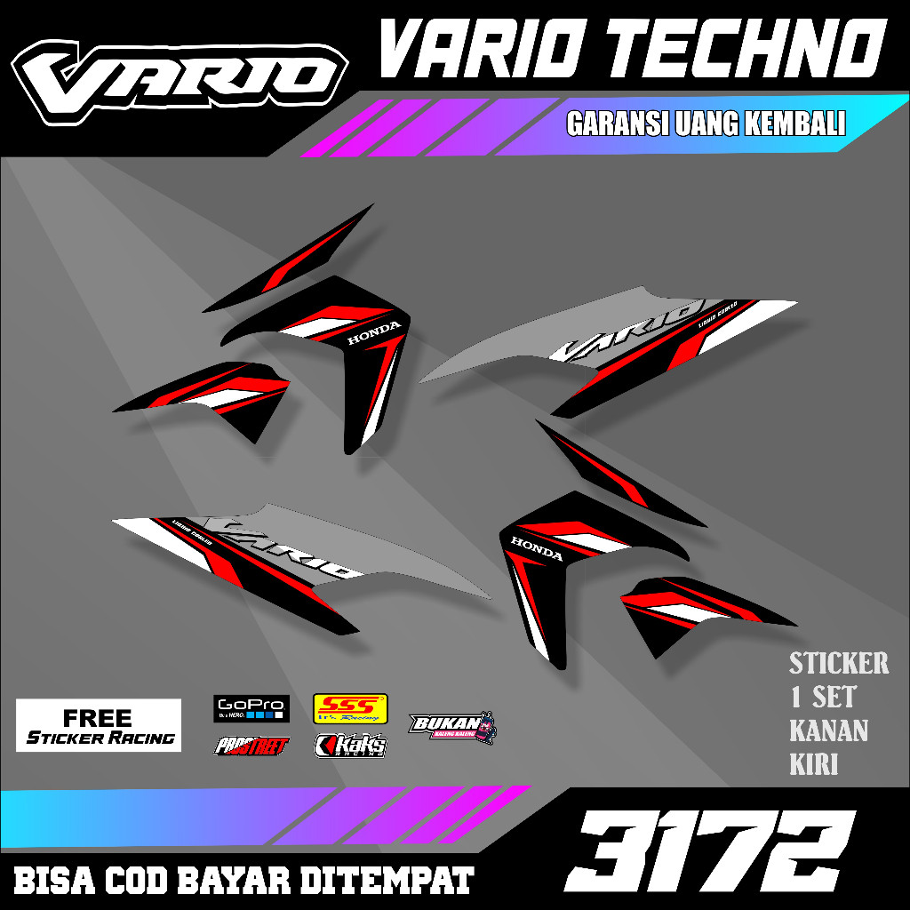 STRIPING STICKER VARIO TECHNO 110 รหัส M3172 สติ๊กเกอร์ VARIATION STICKER VARIO 110 SEMI FULL BODY