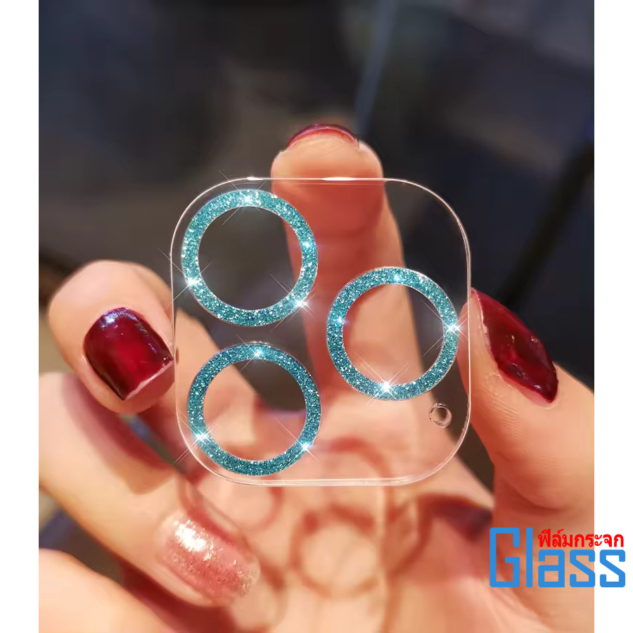 ฟิล์มกล้อง ใช้สำหรับ iPhone 17 16 15 14 Pro Max 12 11 Pro Max 13 Pro Max Mini ฟิล์ม กระจก เพชรแฟลชรุ่นใหม่ คลุมกล้อง - รูปที่ 2