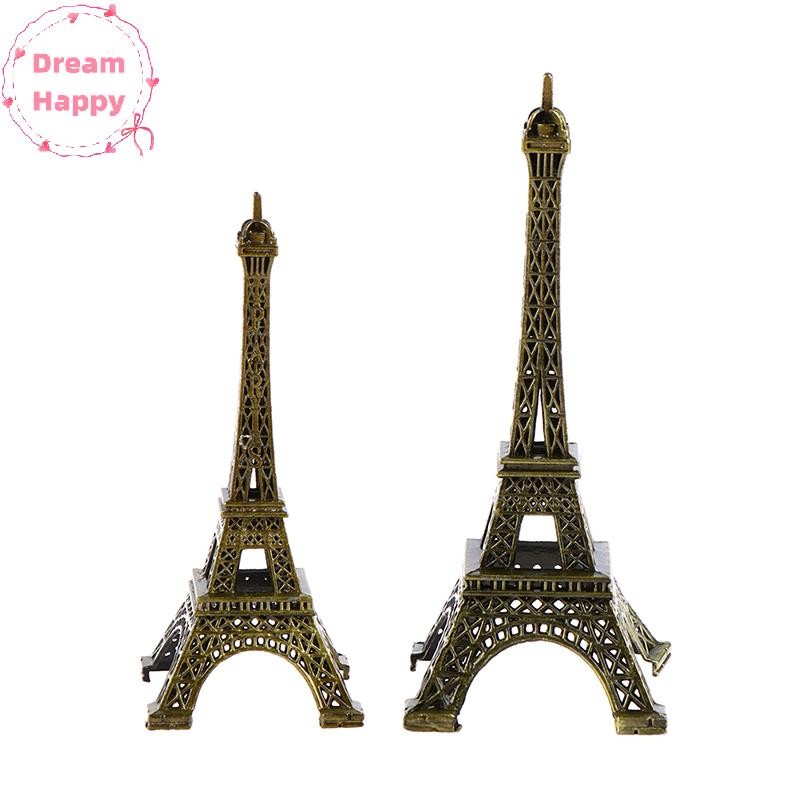 Dreamhappy Retro Paris หอไอเฟลรุ่นโต๊ะบ้านรูปปั้นโลหะบรอนซ์หุ่นตกแต่ง TH