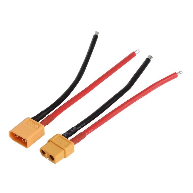 ❤️Chua 2 ชิ้น Of Xt60 Battery Male , Female ปลั๊กเชื่อมต่อพร้อมสายไฟซิลิโคน 14 Awg – โปรปัง