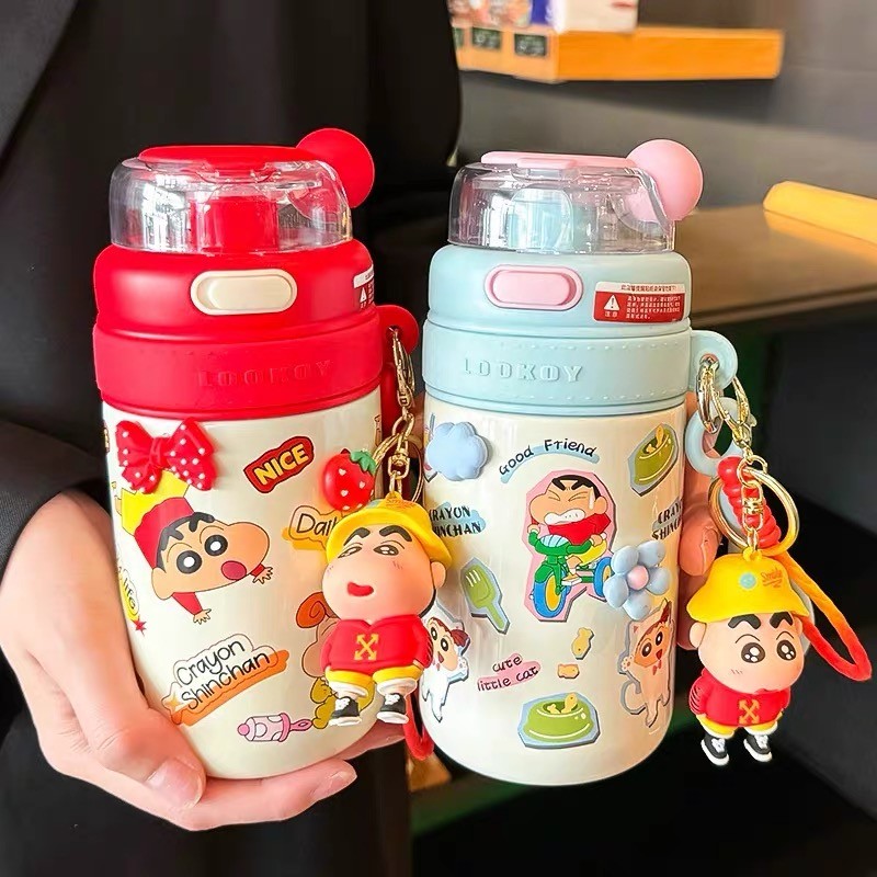 แก้วสแตนเลส Crayon Shinchan 480MLความจุสูงขวดน้ําเก็บความเย banpresto