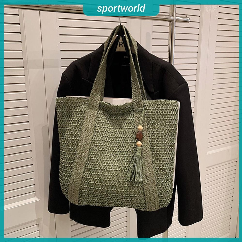 จัดส่งจากกรุงเทพ AU Commute Bag Handmade Strawทอ Bag Simple Large Capacity Shopping Handbag T [sportworld.th]