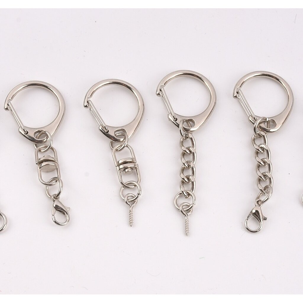 (มีแพ็ค 10ชิ้น, 50ชิ้น) อะไหล่พวงกุญแจ DIY ห่วงพวงกุญแจ ตะขอพวงกุญแจ แบบเซ็ท รุ่นโซ่ รุ่นข้อต่อ มีสกรู มีตะขอก้ามปู