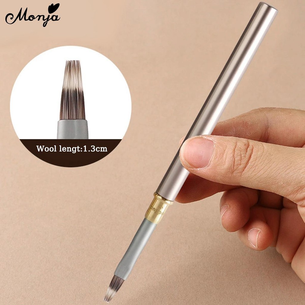 Monja เล็บแปรงลายบาง Linerภาพวาดดอกไม้ 12รูปแบบหัวแปรง Builder Gel Extension เล็บเครื่องมือ Metallic - รูปที่ 5