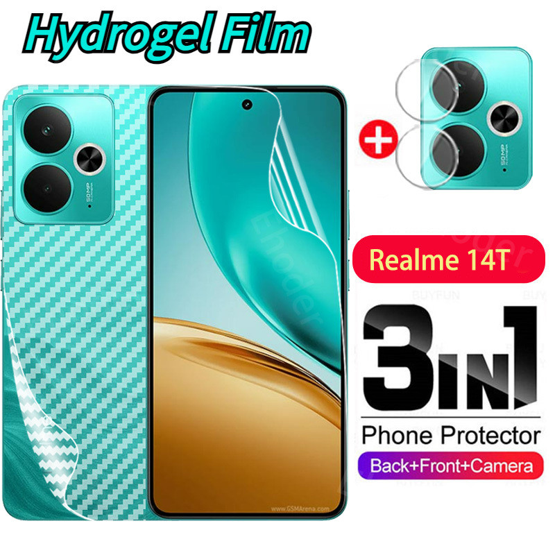 สําหรับRealme 14T 14 5G 2025 ด้านหน้าด้านหลังฟิล์มนุ่มHydroหน้าจอProtectoเลนส์กล้องแก้วRealme14T Rea