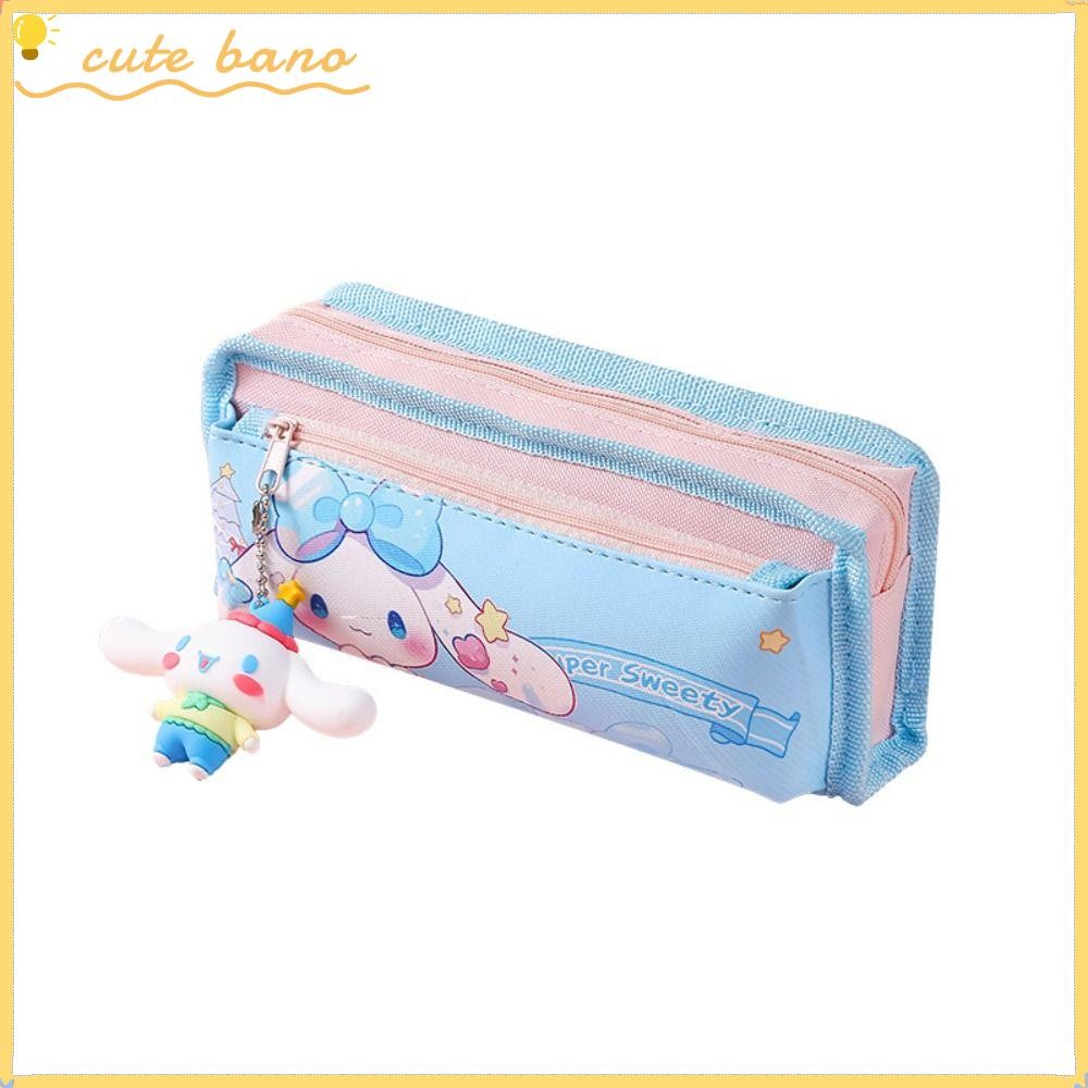 BANO1 ดินสอ , Kuromi/Melody Sanrio ปากกากระเป๋า, การ์ตูนจี้ตุ๊กตาความจุขนาดใหญ่ผ้าเครื่องเขียนกระเป๋าของขวัญ