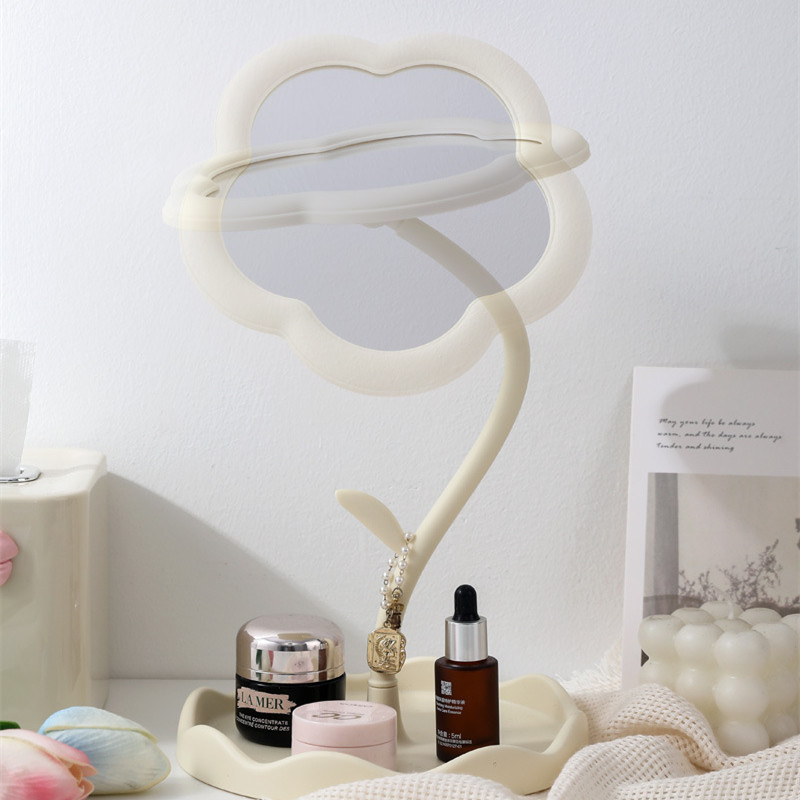 กระจกดอกไม้ตั้งโต๊ะ กระจกตั้งโต๊ะ กระจกแต่งหน้า ใช้แต่งหน้า (พร้อมส่ง) G3256 - รูปที่ 2