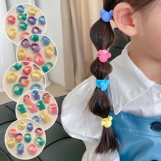 10ชิ้น/เซ็ตเด็กสาวน่ารักการ์ตูนไนล่อน ส กรุบกรอบ ผู้ถือผมหางม้าผมวงยางรัดอุปกรณ์ผม