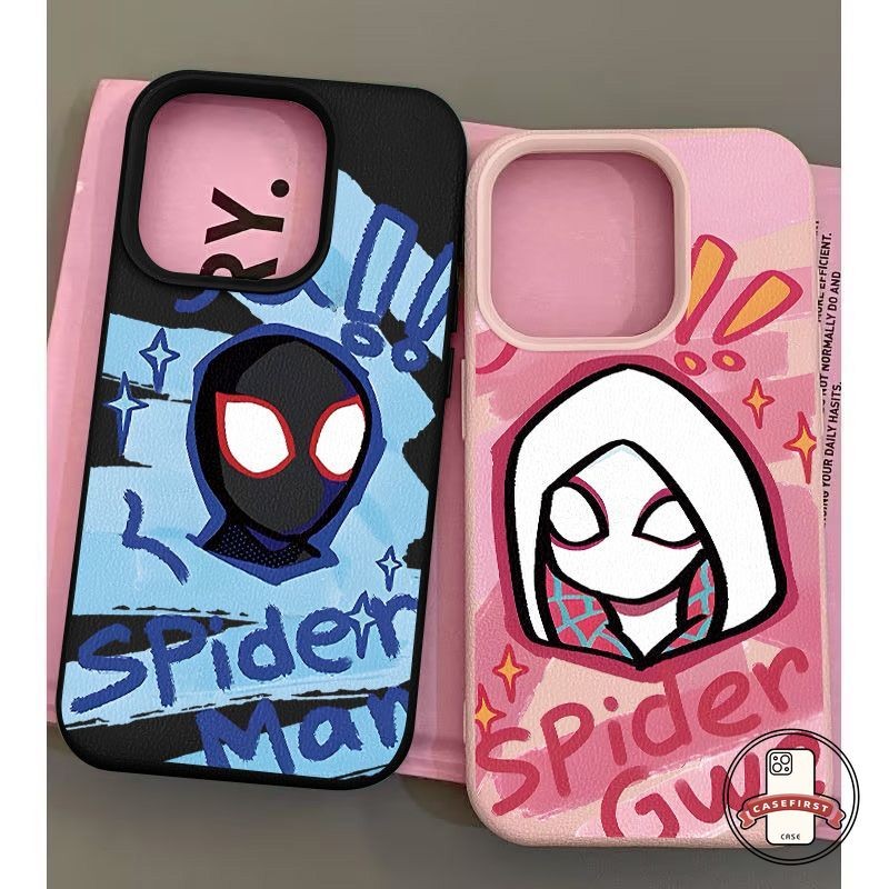หนังคู่รักการ์ตูนการ์ตูนสไปเดอร์แมนแมงมุมเกว็น เคส IPhone 17 air XR X 11 12 14 15 16 13 Pro Max 7 8 14 16 15 Plus XS Max