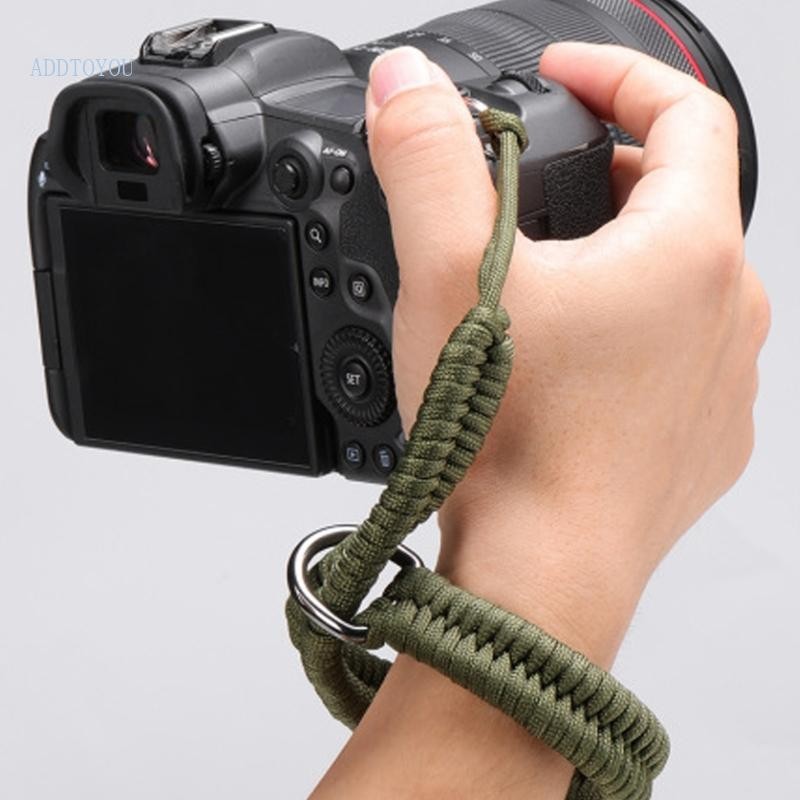 3C ปรับ Paracord กล้องสายคล้องมือสายรัดข้อมือ Lanyard สําหรับการถ่ายภาพกลางแจ้งน้ําหนักเบาออกแบบความปลอดภัย Lo