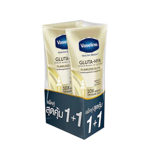 Vaseline วาสลีน เฮลธี้ ไบรท์ กลูต้า ไฮยา เซรั่ม เบิสท์ ยูวี โลชั่น ฟลอเลส โกลว์ 300 มล.แพคคู่